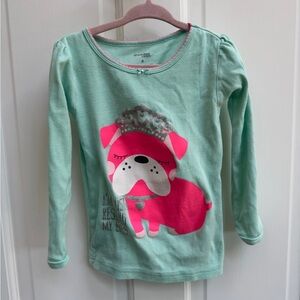 Simple Joys by Carter’s 4T Girls Resting My Eyes Bulldog Long Sleeve Pajama Top